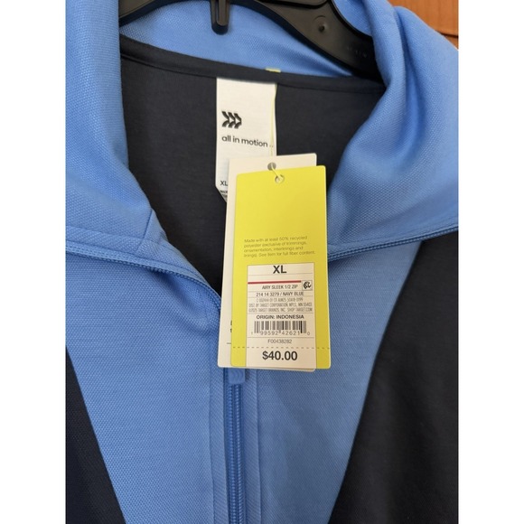 Women's All In Motion Airy Sleek 1/2 Zip Pull Over Navy Blue Size XL NWT - Picture 3 of 4
